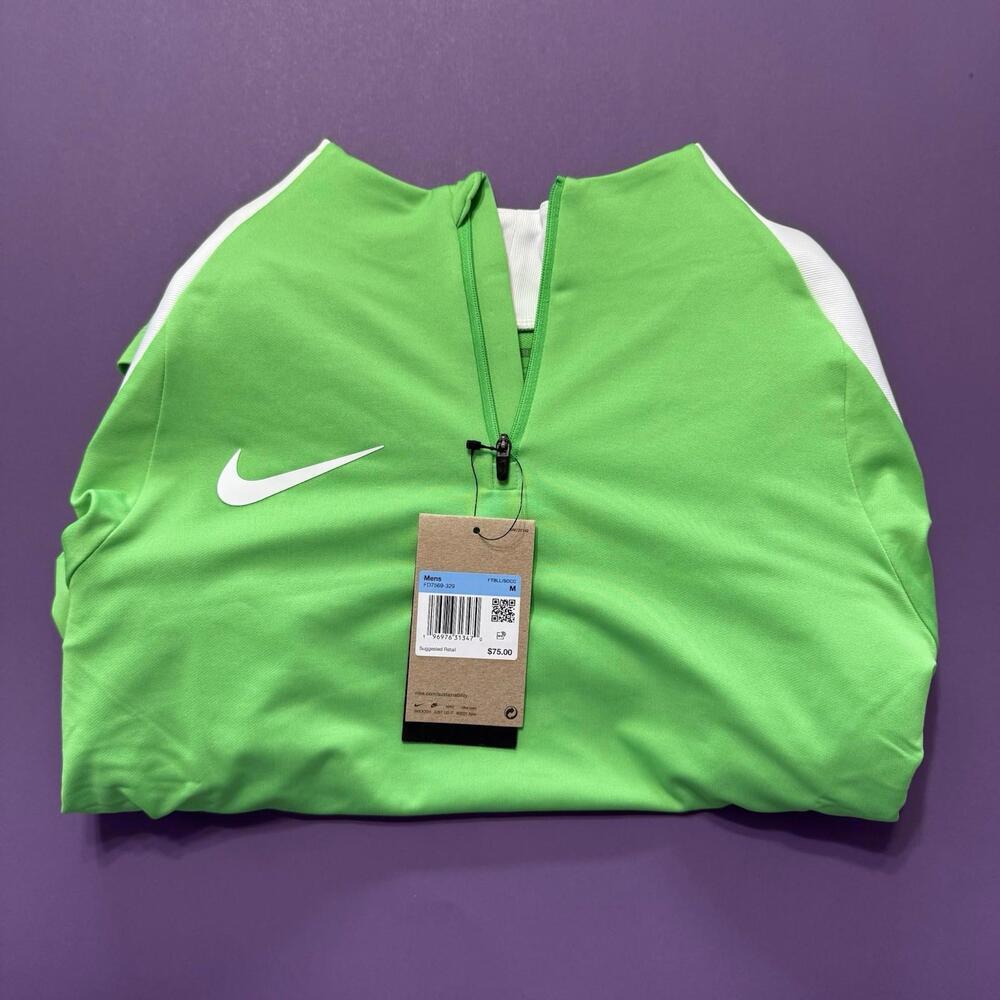 NWT Nike Dri-Fit Soccer Drill Top Green FD7587-329 Size Men’s Medium Quarter Zip